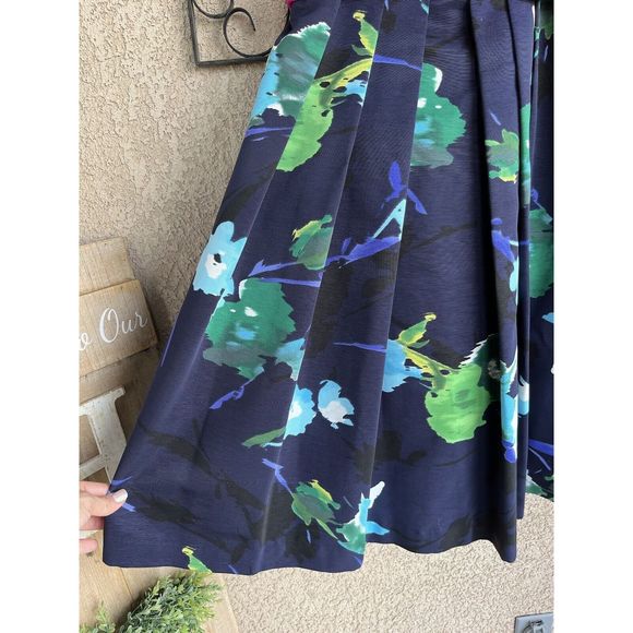 Eliza J Faille belted fit & flare dress - size 8 - multicolored - Picture 5 of 10